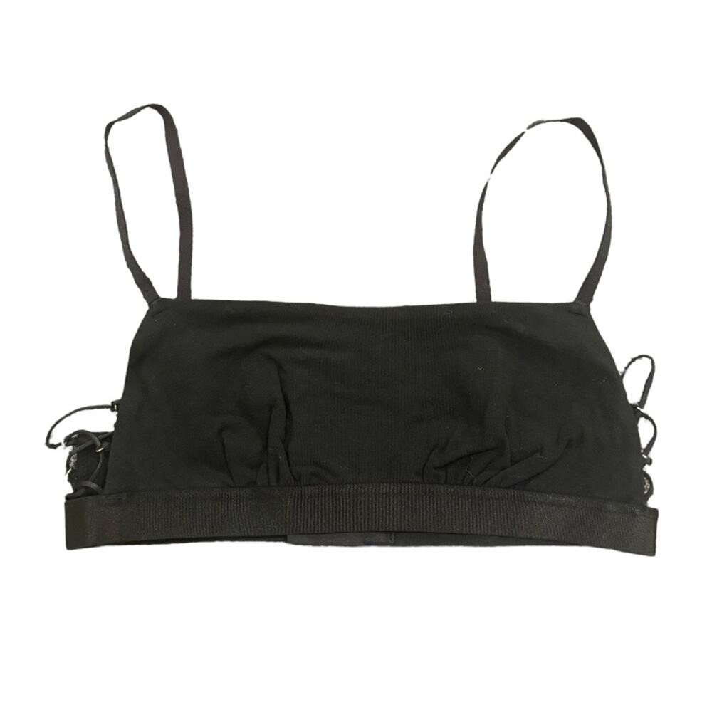 aerie Aerie Women's Adjustable Strap Bandeau Bralette - Black Size S